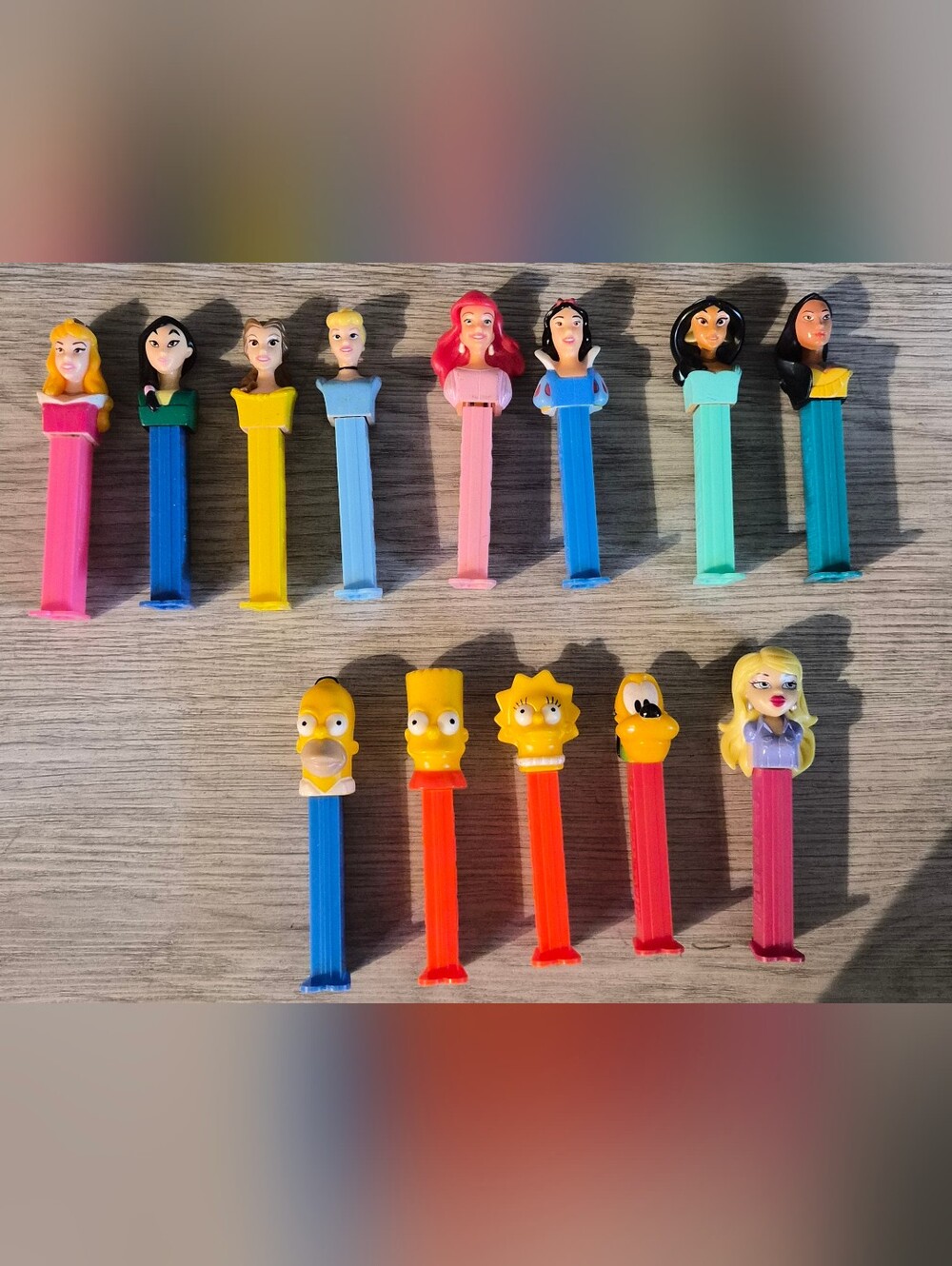 Disney Character Pez Dispenser Set - Pink, Blue, Yellow, Teal, Red, Orange